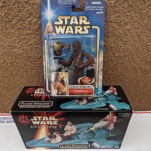New Sealed Star Wars Episode 1 Flash Speeder & Empire Strikes Back Chewbacca